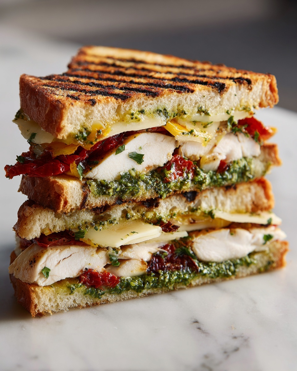 Gourmet Chicken Pesto Sourdough Sandwich Recipe - Recipe Image