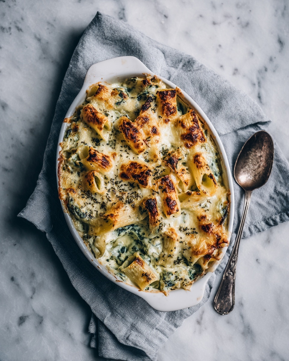 Baked Rigatoni with Spinach Ricotta Recipe - Recipe Image