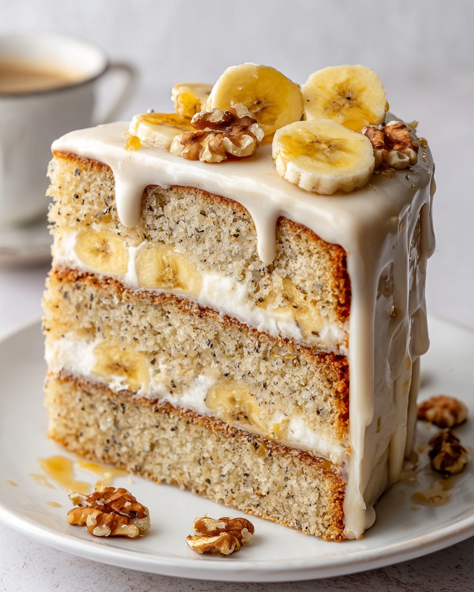 Heavenly Banana Walnut Cream Cake Recipe - Recipe Image