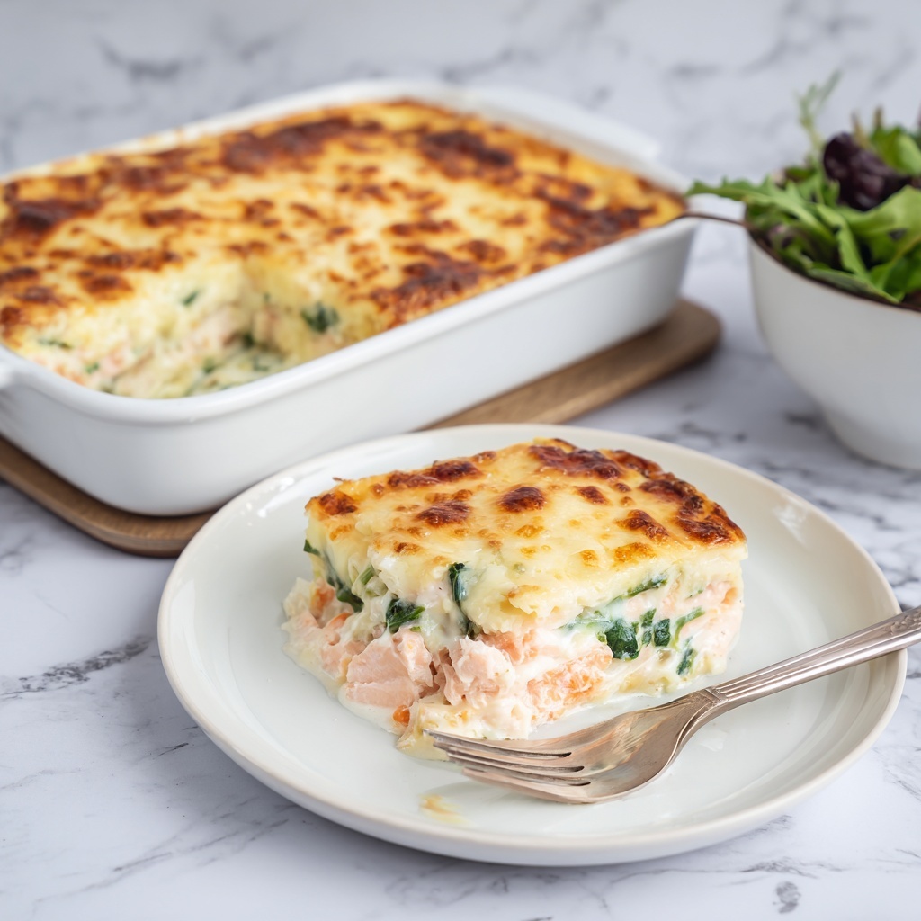 Salmon Lasagne with Spinach Recipe - Recipe Image