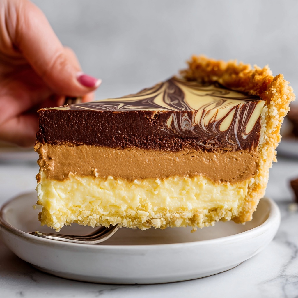 No-Bake Chocolate Peanut Butter Swirl Pie Recipe - Recipe Image