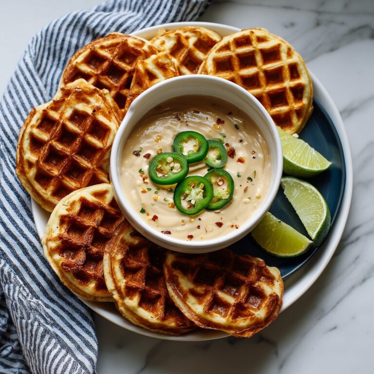 Cheddar Jalapeño Cornbread Waffles with Turkey Chile Con Queso Dip Recipe