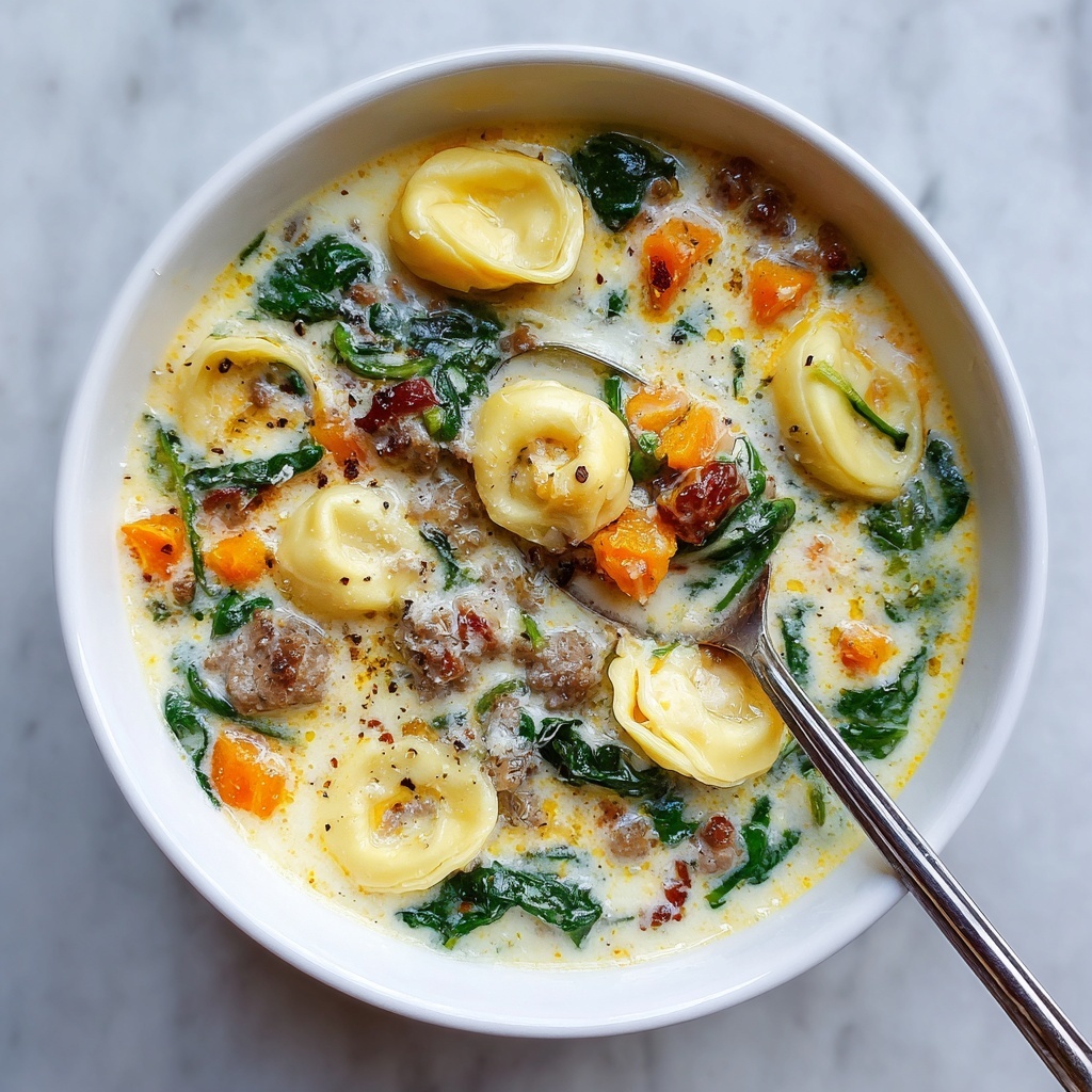 Slow Cooker Creamy Tortellini Soup Recipe - Recipe Image