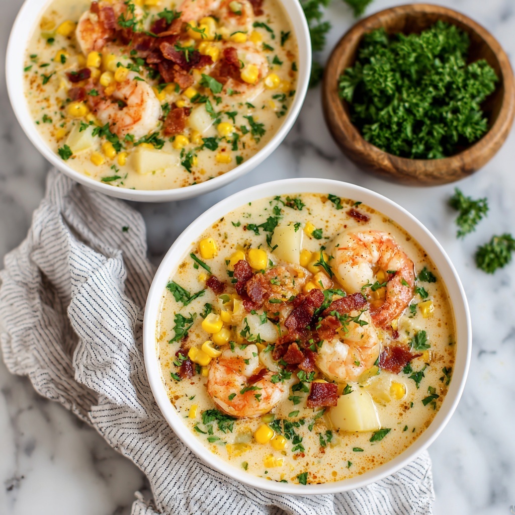 Creamy Potato Shrimp and Corn Chowder Recipe - Recipe Image