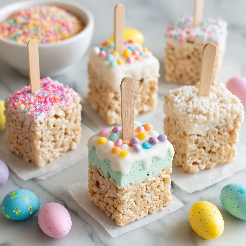 Chocolate-Dipped Easter Rice Krispie Treats Recipe - Recipe Image