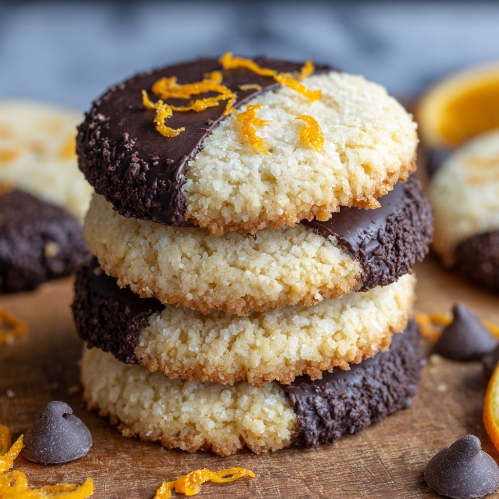 Dark Chocolate Orange Shortbread Cookies Recipe - Recipe Image