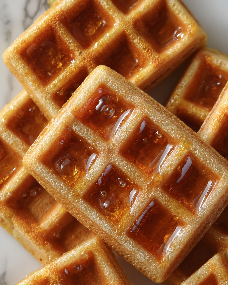 Cornbread Waffle Bites with Honey Butter Syrup Recipe - Recipe Image