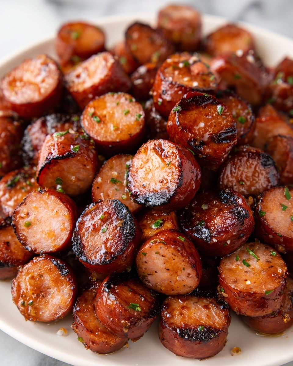 Maple BBQ Hasselback Kielbasa Bites Recipe - Recipe Image