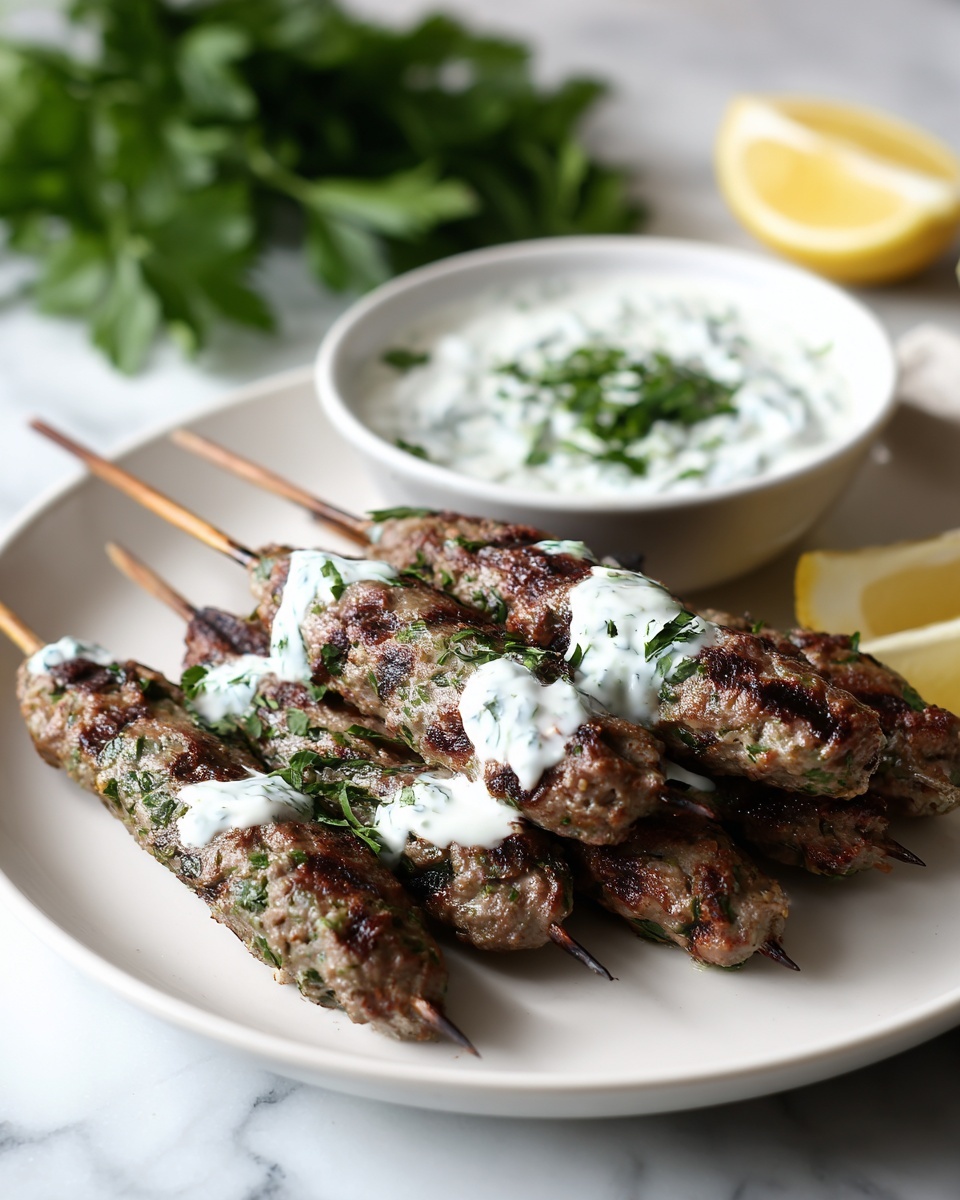 Chicken Kofta with Garlic Yogurt Sauce Recipe - Recipe Image