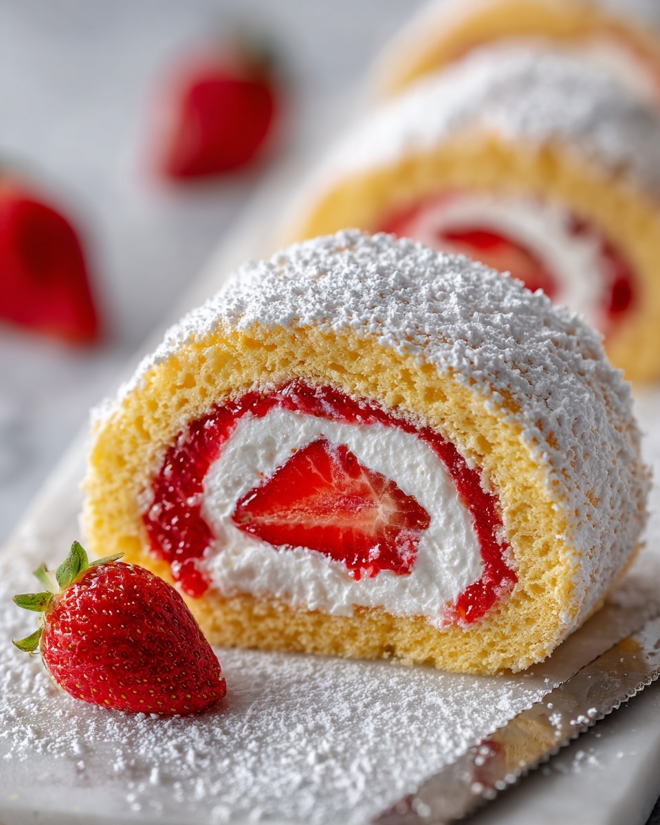 Strawberry Shortcake Cake Roll Recipe - Recipe Image