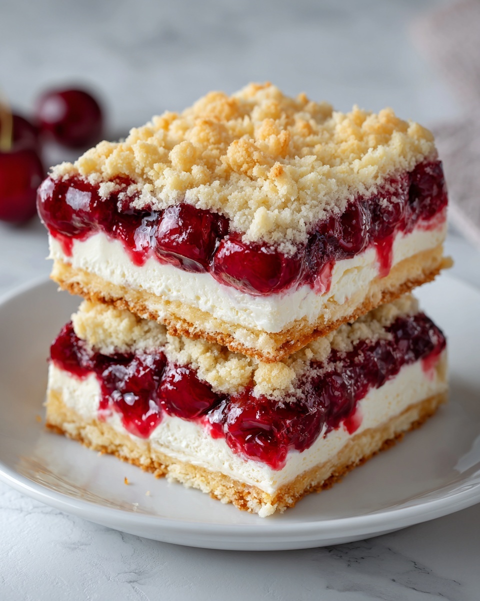 Christmas Cherry Cheesecake Bars Recipe - Recipe Image