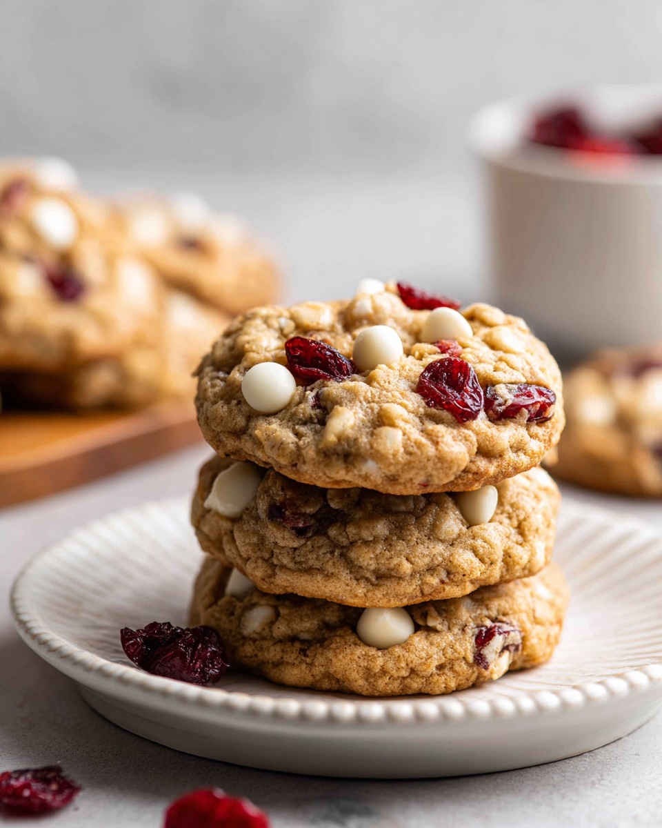 White Chocolate Cranberry Oatmeal Cookies Recipe - Recipe Image