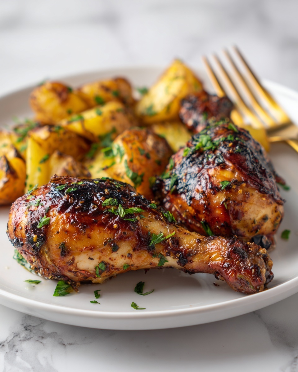 Roasted Chicken and Potatoes with Garlic Sauce Recipe - Recipe Image
