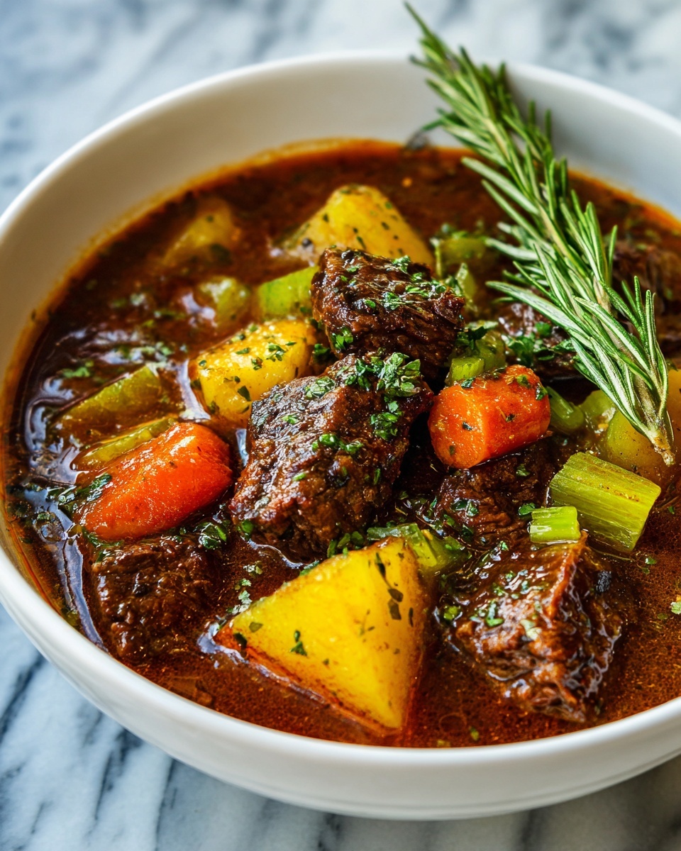 Pot Vegetable Soup with Stew Meat Recipe - Recipe Image