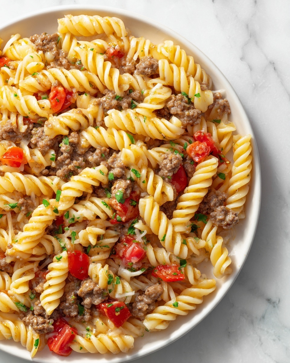 Cheesy Beef Pasta Recipe - Recipe Image