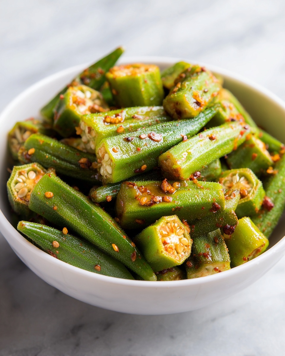 Garlic Chili Roasted Okra Recipe - Recipe Image