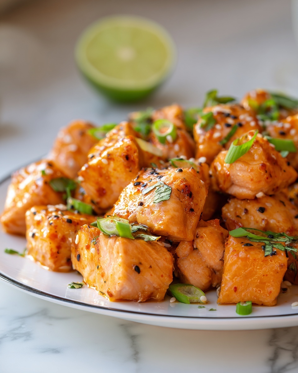Bang Bang Salmon Bites with Spicy Sweet Chili Sauce Recipe - Recipe Image