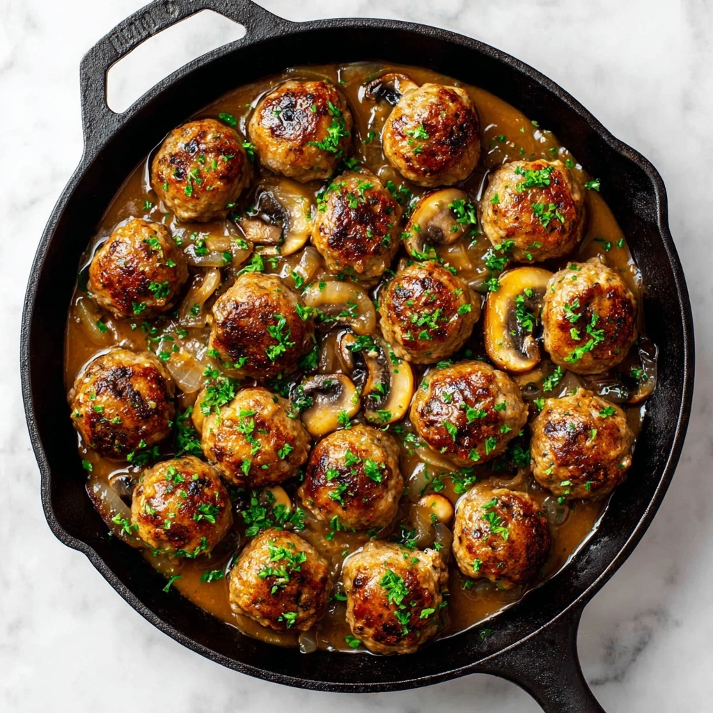 Mouthwatering Salisbury Steak Meatballs with Hearty Mushroom Gravy Recipe - Recipe Image