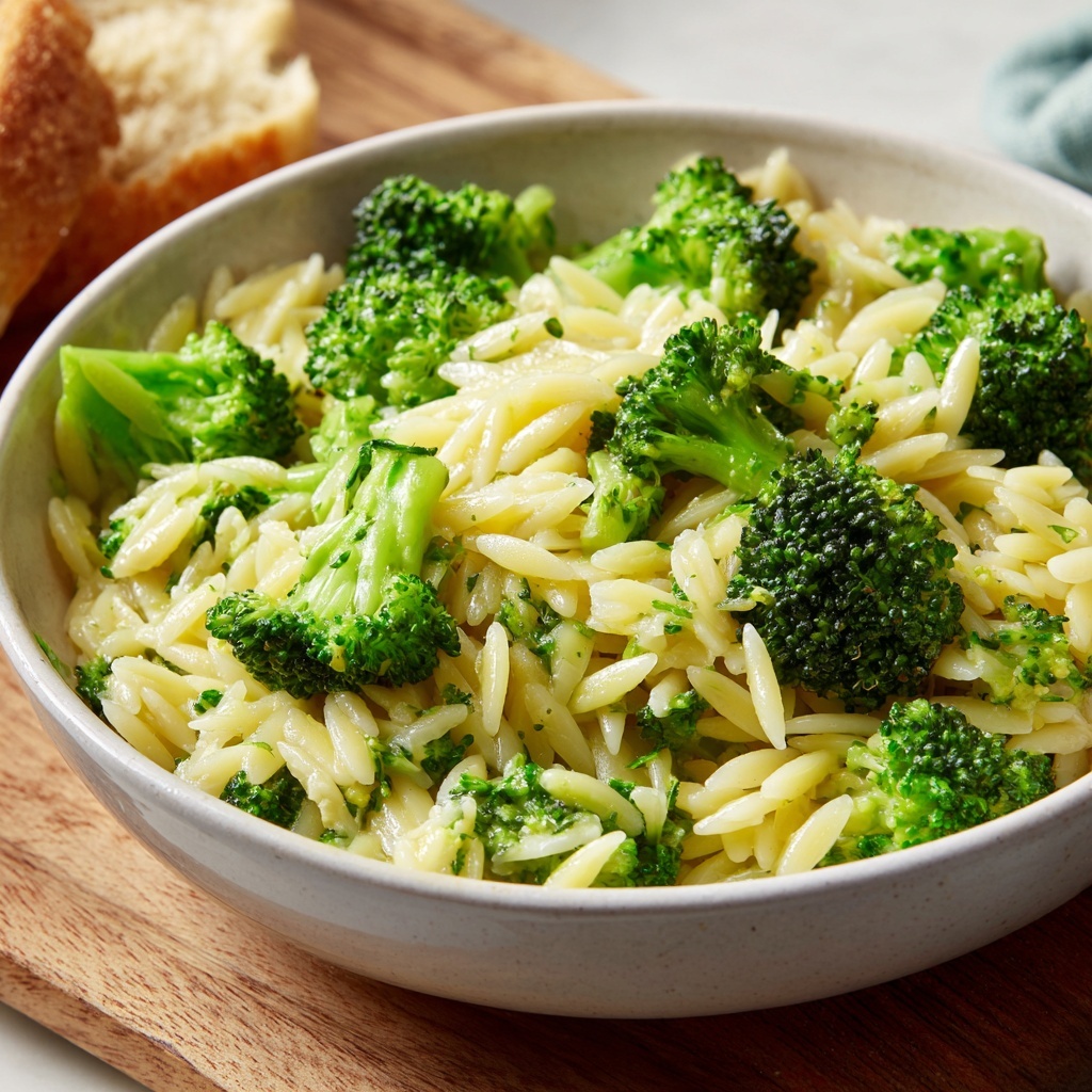One-Pot Broccoli Cheese Orzo Recipe - Recipe Image