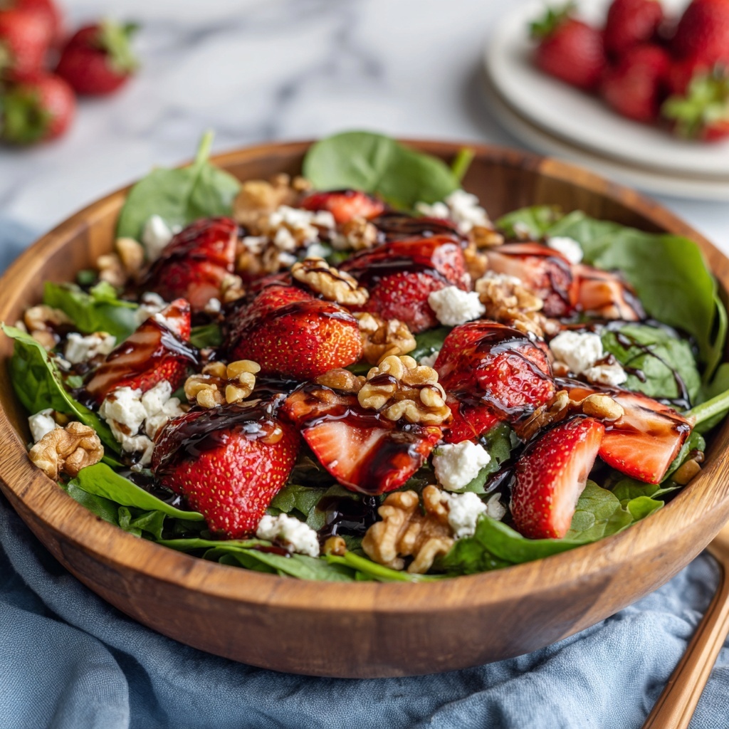 Spinach Strawberry Salad with Feta Cheese Recipe - Recipe Image