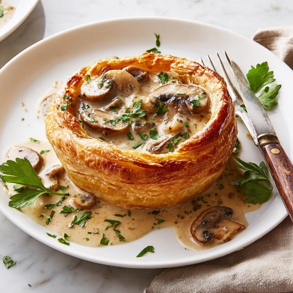 Vol-au-Vent with Creamy Mushroom Filling Recipe - Recipe Image