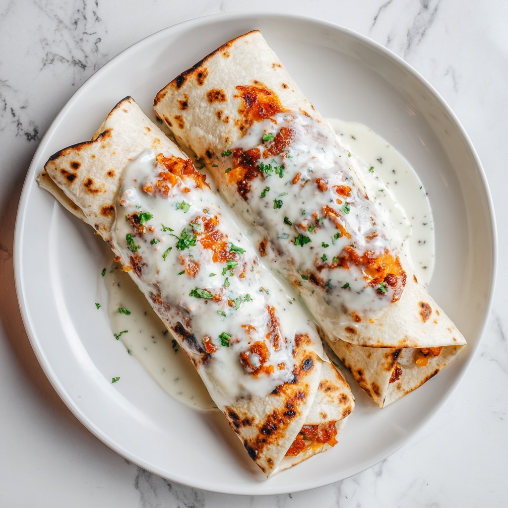Cheesy Chicken Alfredo Wraps Recipe - Recipe Image