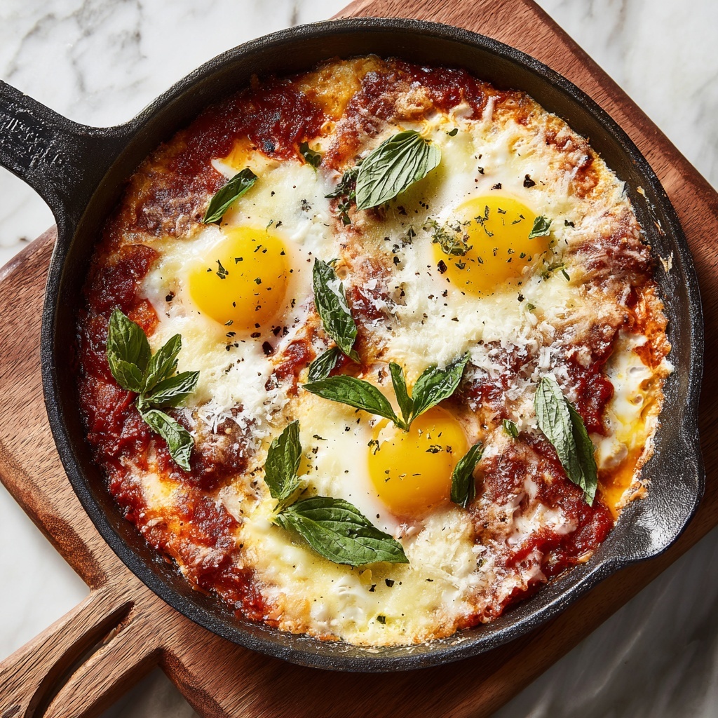 Baked Eggs with Tomatoes and Parmesan Recipe - Recipe Image