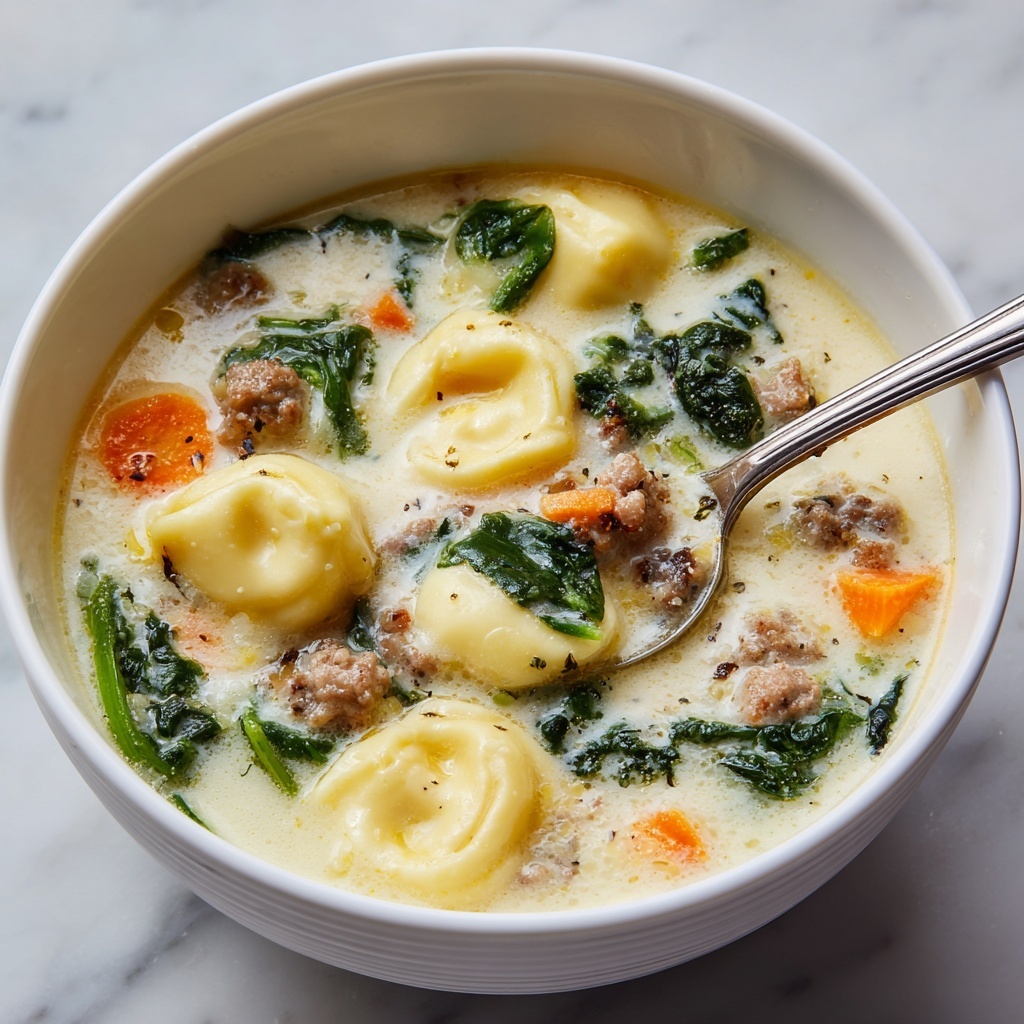 Slow Cooker Creamy Tortellini Soup Recipe - Recipe Image