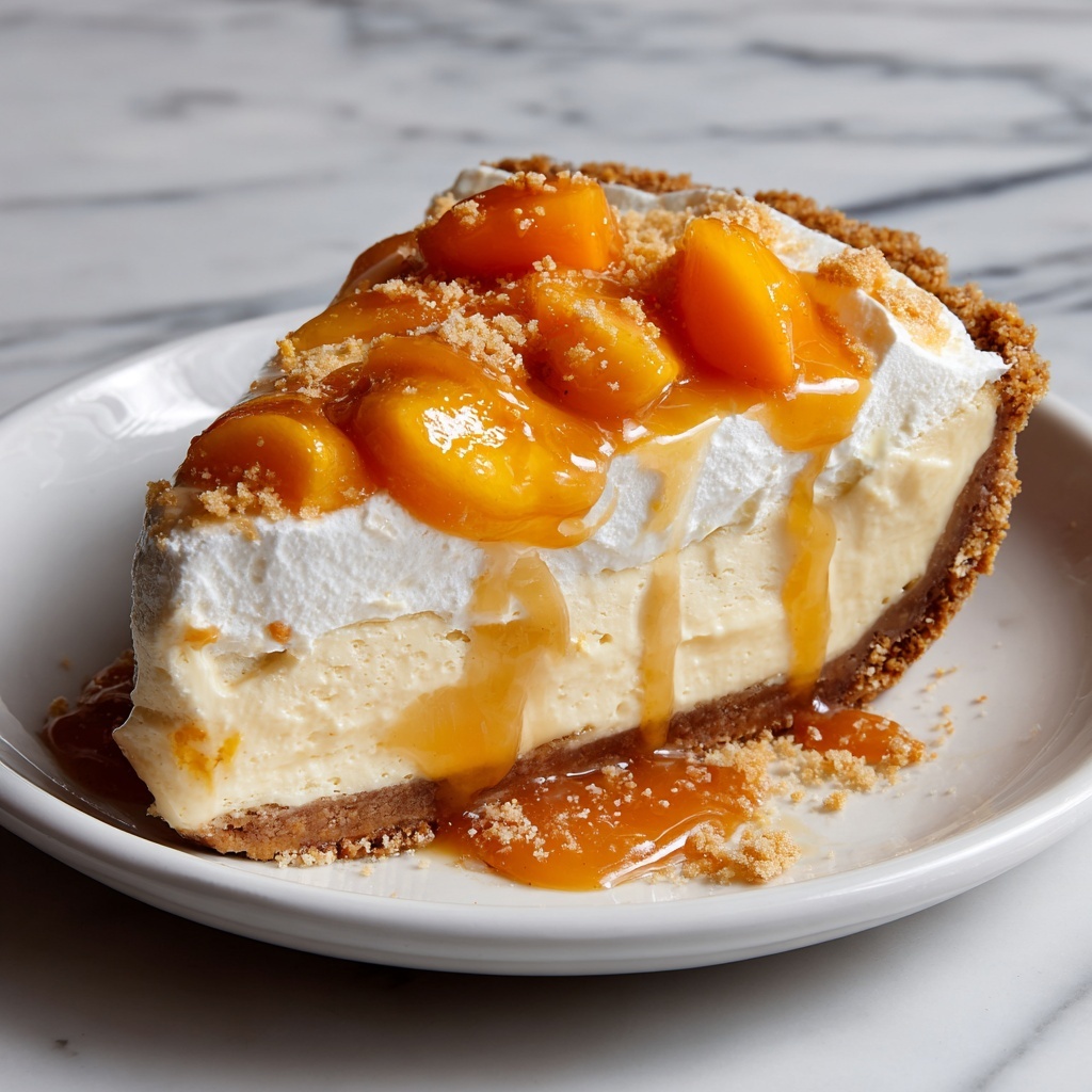 Vanilla Bean Cheesecake with Peach Cobbler & Salted Caramel Recipe - Recipe Image