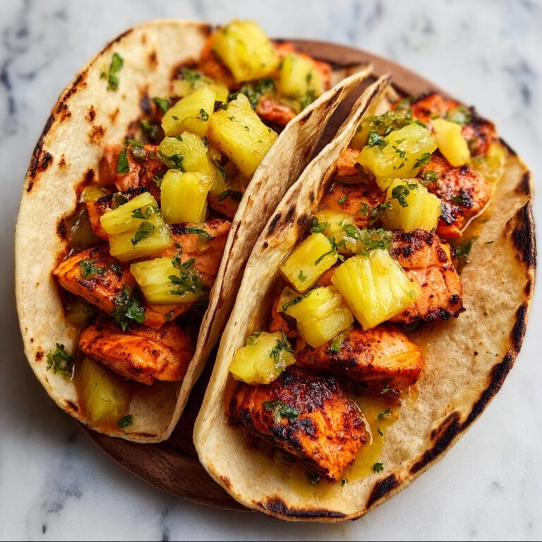 Chipotle Honey Salmon Tacos with Pineapple Salsa Recipe