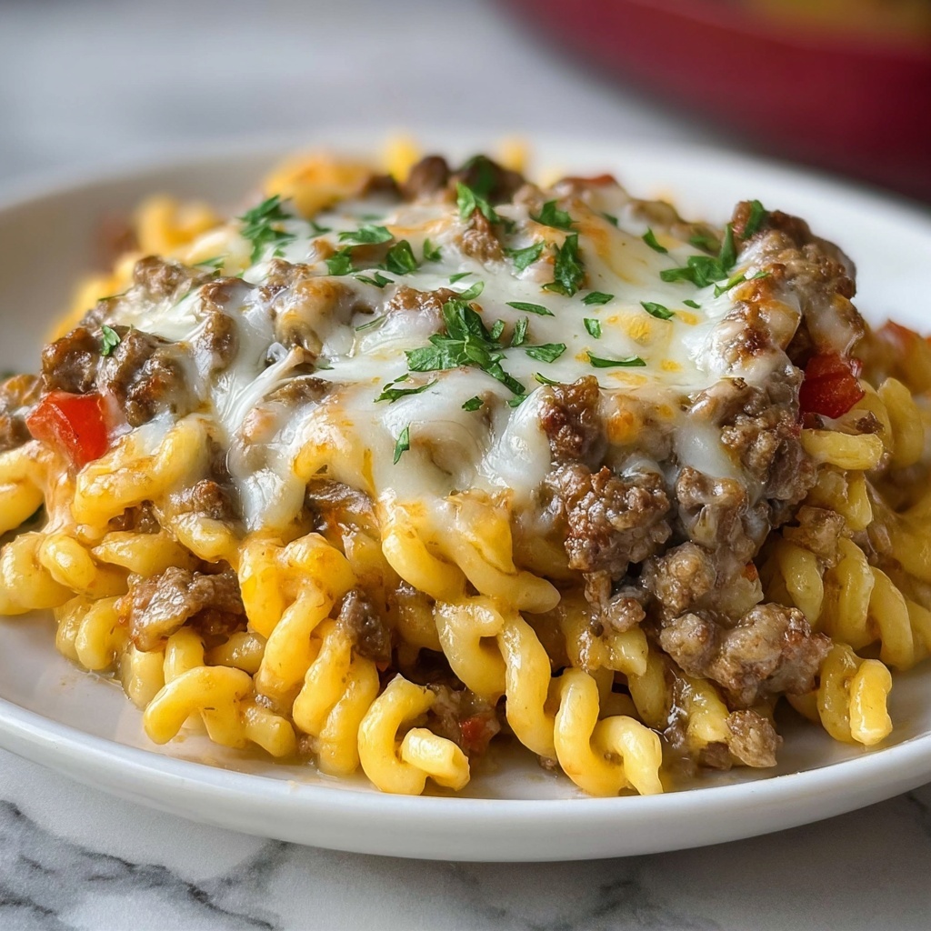 Cheeseburger Alfredo Pasta: A Delicious Twist on Comfort Food Recipe - Recipe Image