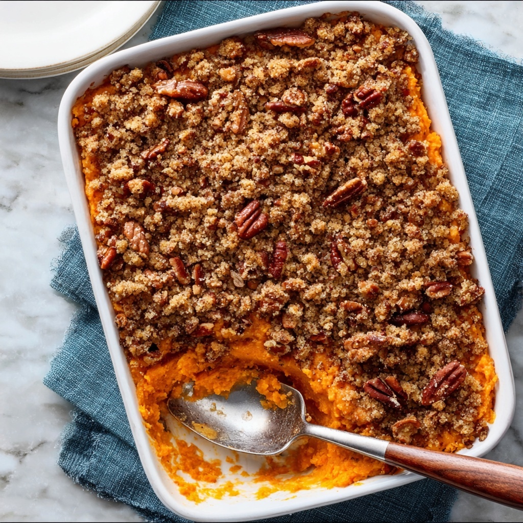 Sweet Potato Casserole with Pecan Streusel Topping Recipe - Recipe Image