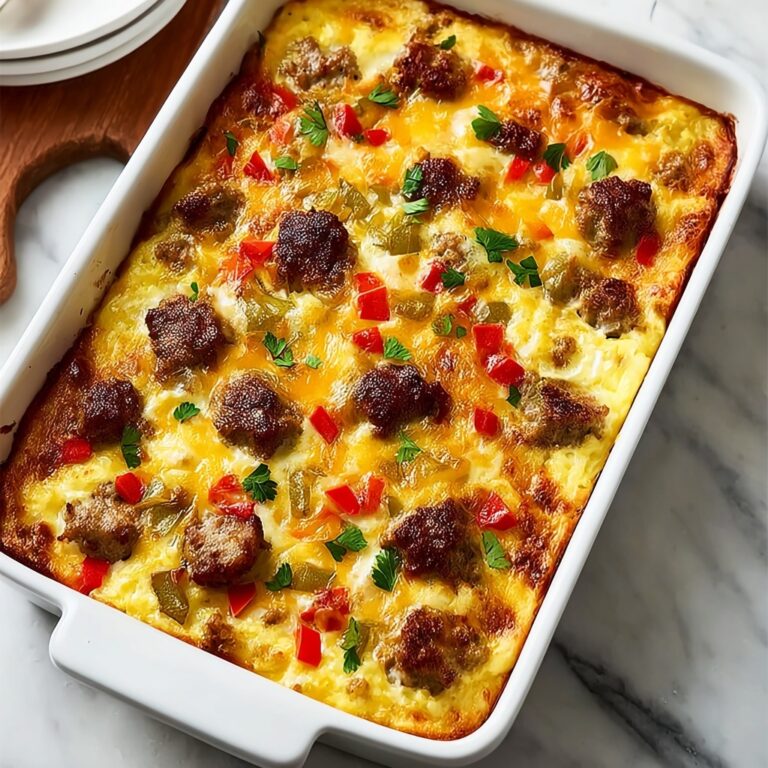 Cheesy Sausage Hashbrown Breakfast Bake Recipe