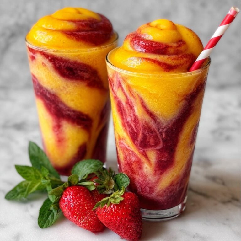 Fresh Pineapple Strawberry Swirled Slushies Recipe