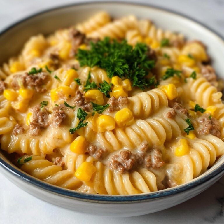 Loaded Cheddar Ranch Beef and Sweet Corn Rotini Bake Recipe