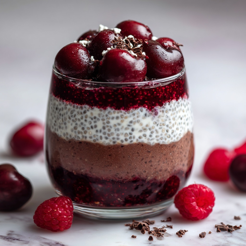 Layered Black Forest Overnight Oats Recipe - Recipe Image