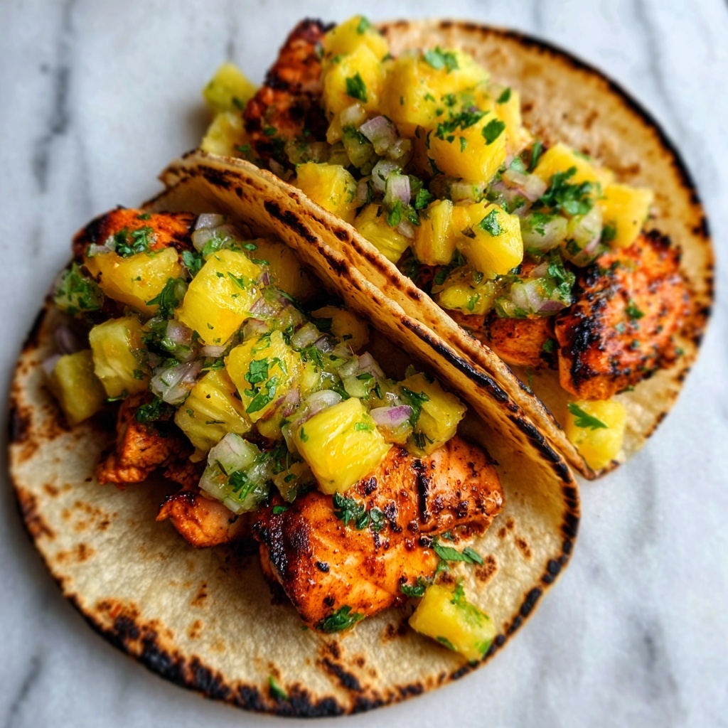Chipotle Honey Salmon Tacos with Pineapple Salsa Recipe - Recipe Image