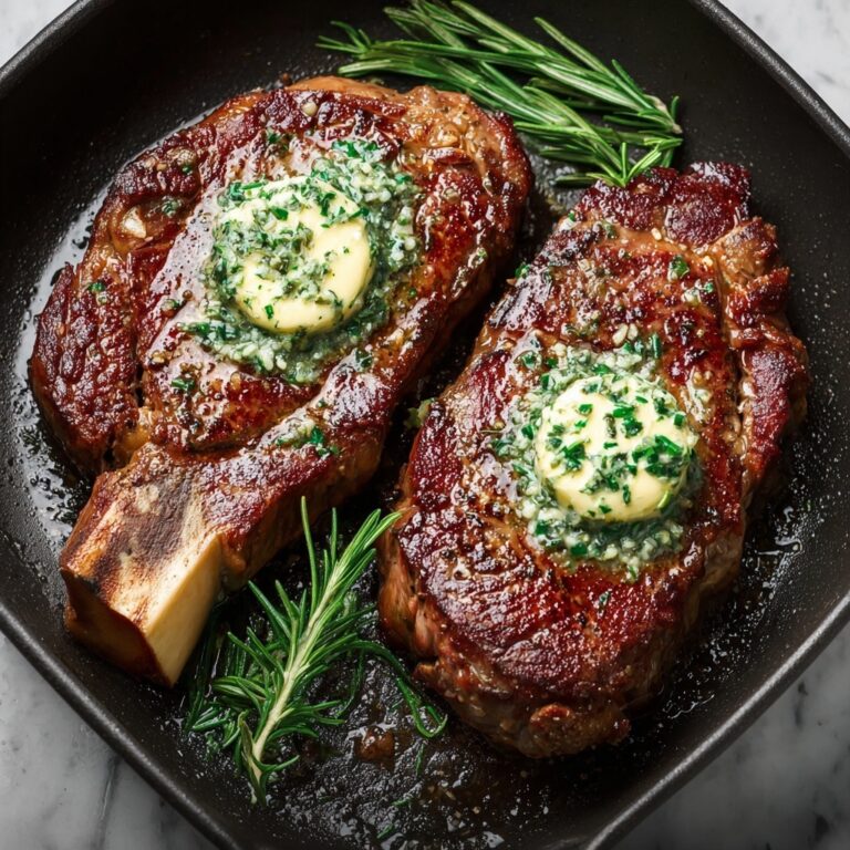 Air Fryer Ribeye Steak with Garlic Butter Recipe