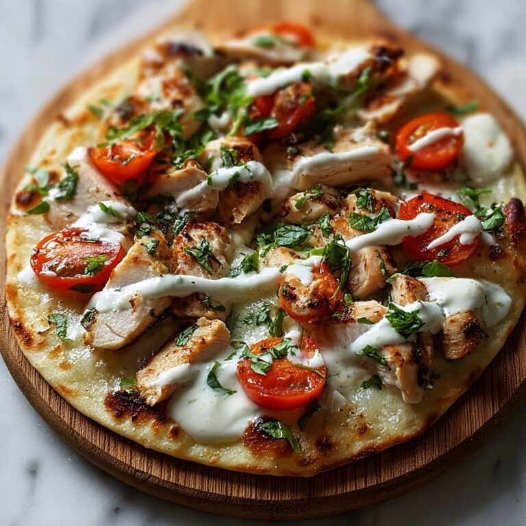 Mediterranean Tzatziki Chicken Naan Pizza Recipe