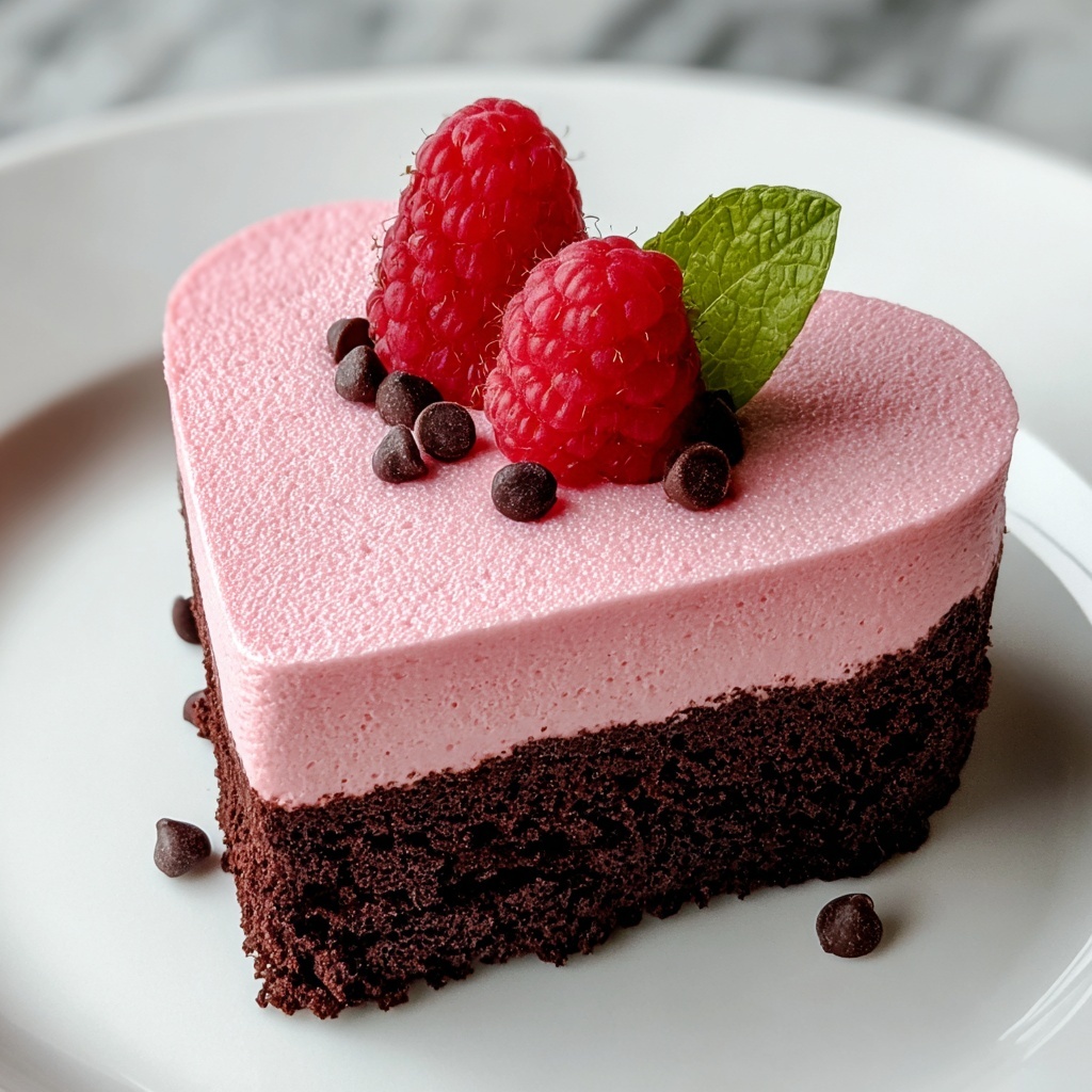 Heart-Shaped Raspberry Mousse with Brownie Base Recipe - Recipe Image