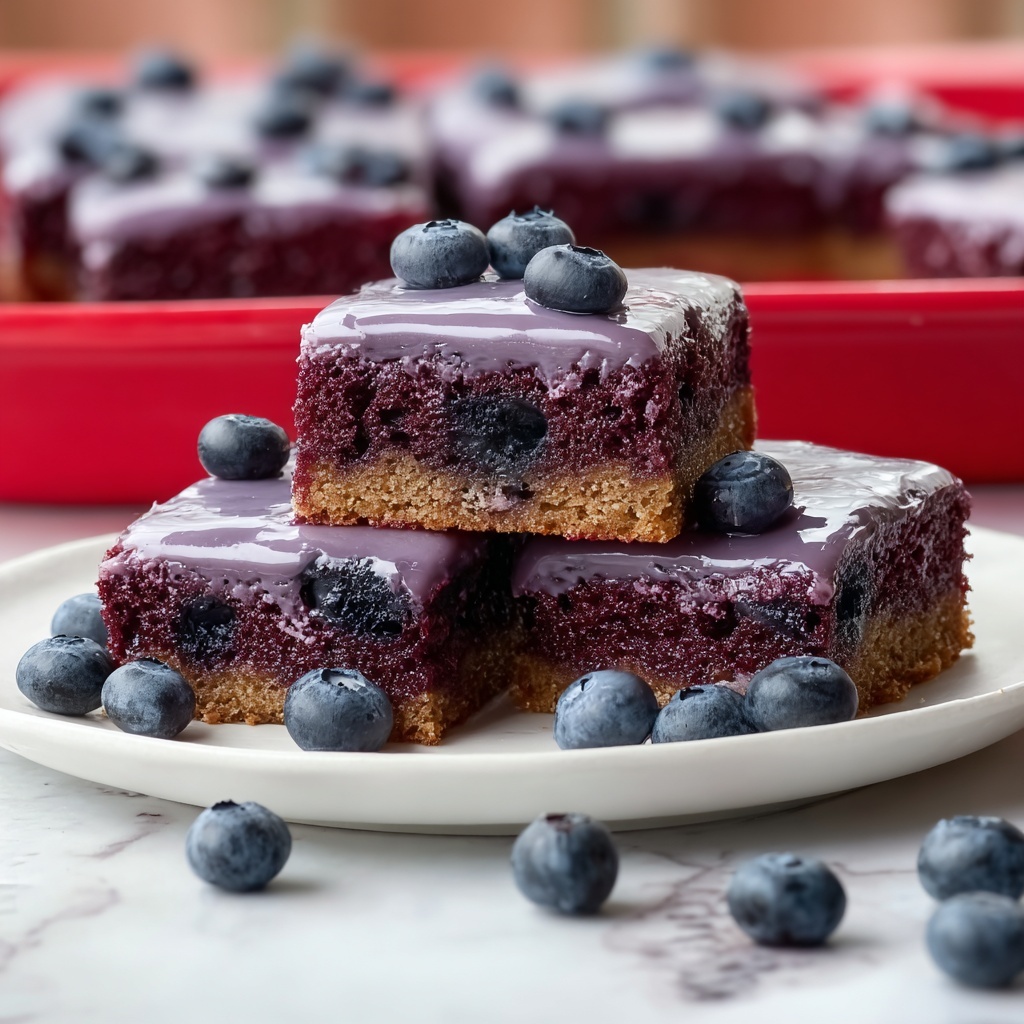 Glazed Blueberry Brownies Recipe - Recipe Image