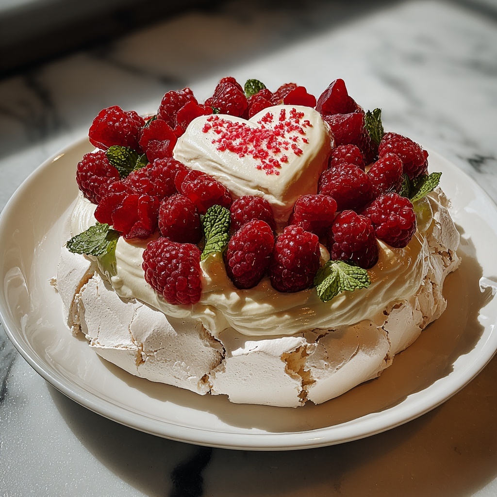 Heart-Shaped Pavlova with Fresh Berries Recipe - Recipe Image