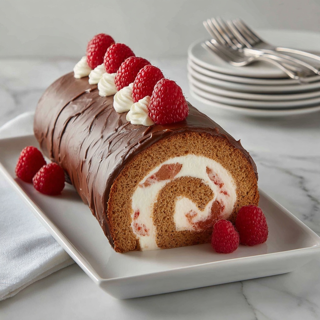 Chocolate Raspberry Swiss Roll Recipe - Recipe Image