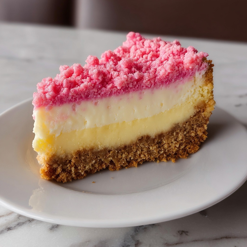 Strawberry Crunch Cheesecake – Irresistible & Sweet Recipe - Recipe Image