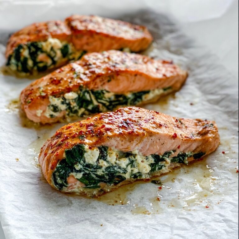 Spinach and Feta Stuffed Salmon Recipe