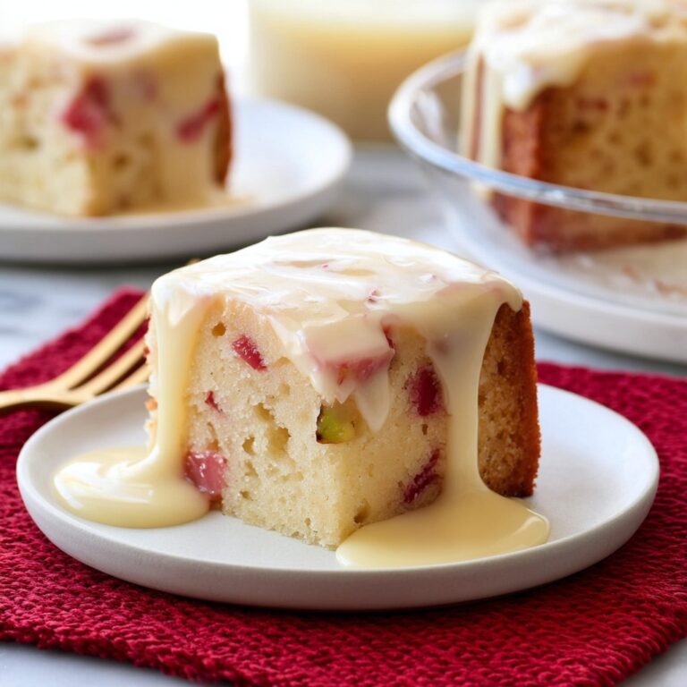 Rhubarb Cake with Butter Sauce Recipe