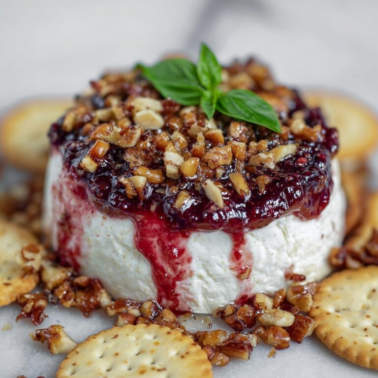 Blackberry Basil Balsamic Brie with Sweetened Pecans Recipe