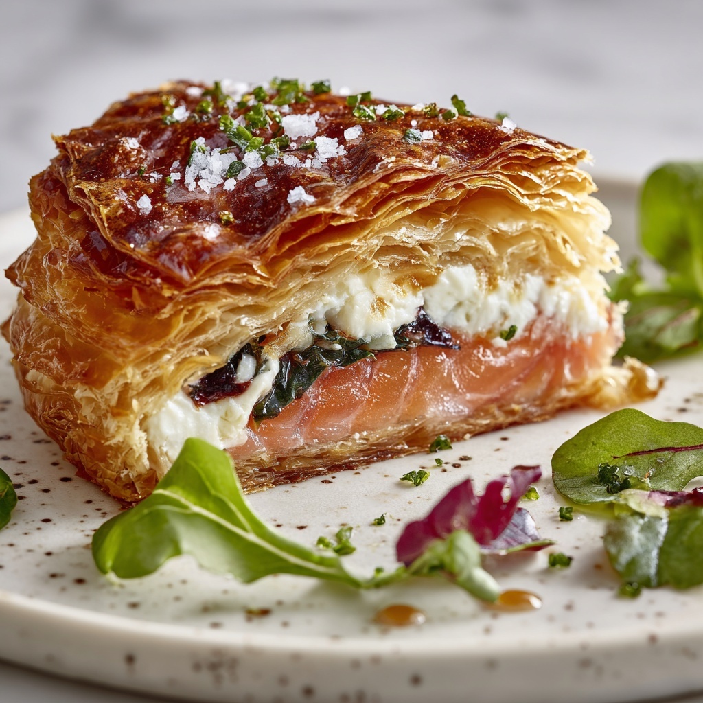 Salmon Wellington with Spinach and Herb Cream Cheese Filling Recipe - Recipe Image