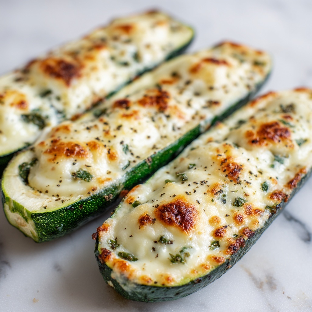 Cheesy Garlic Zucchini Steaks Recipe - Recipe Image