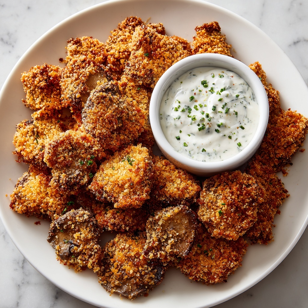 Fried Sliced Mushrooms with Ranch Recipe - Recipe Image